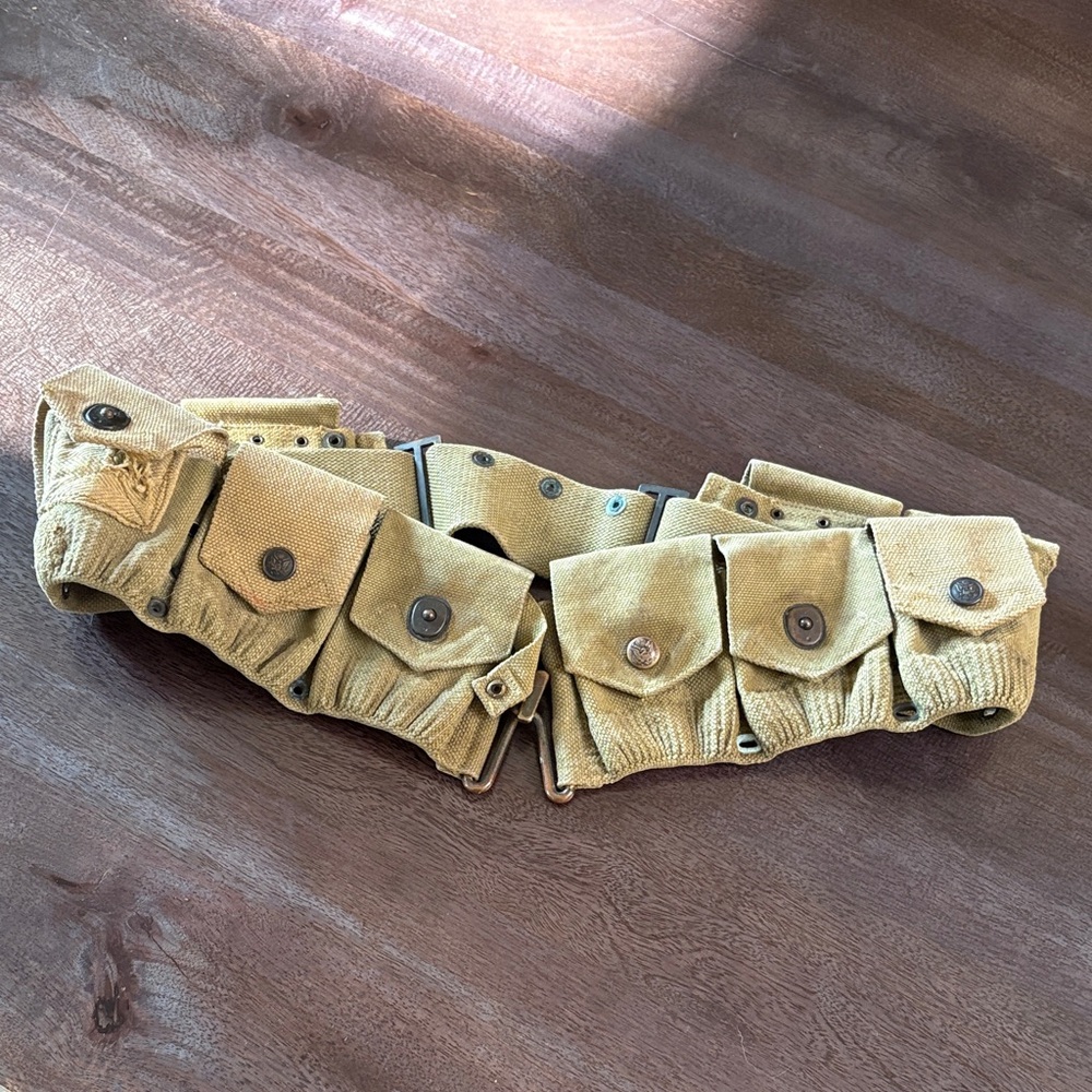VIntage WWI Army Eagle Snap Cartridge Ammo Belt